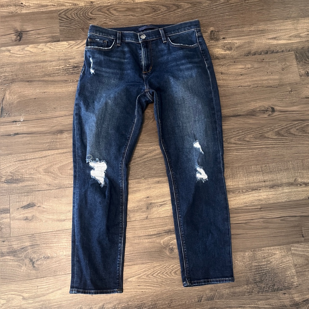 Joe’s Jeans The Bobby Mid Rise Tapered Boyfriend‎ Distressed Jeans Size 29